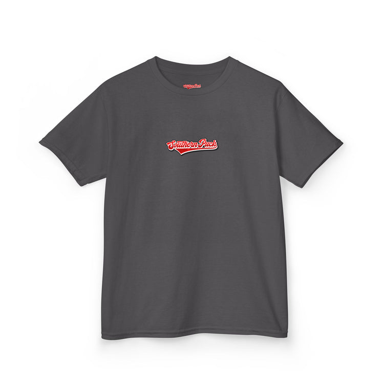 Youth Hockey Belongs In The South Tee — Southern Puck Kids T‑Shirt