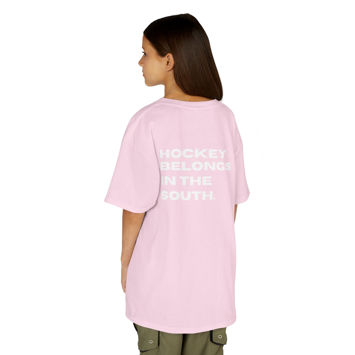 Youth Hockey Belongs In The South Tee — Southern Puck Kids T‑Shirt