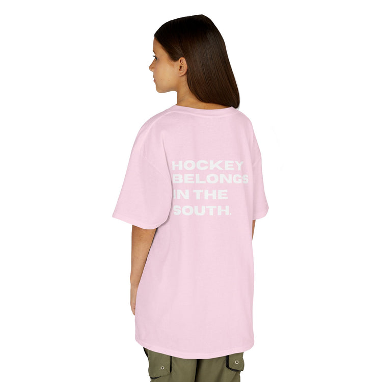 Youth Hockey Belongs In The South Tee — Southern Puck Kids T‑Shirt