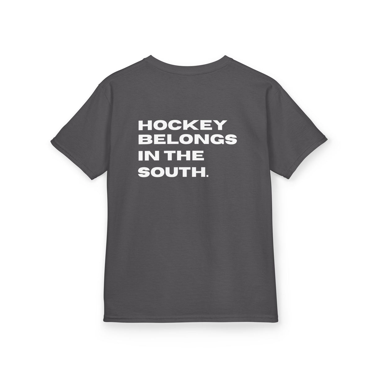 Youth Hockey Belongs In The South Tee — Southern Puck Kids T‑Shirt